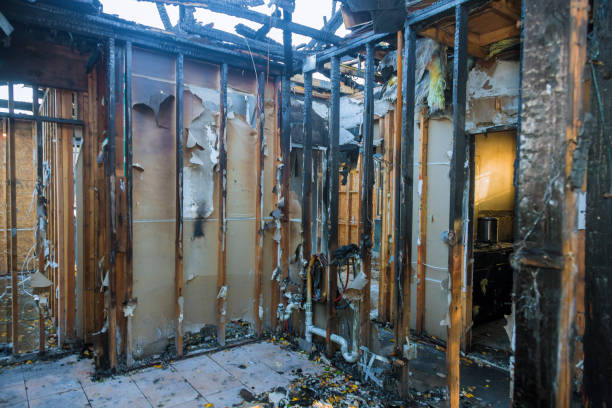 Professional Fire Damage Restoration technician working in Williamston, MI